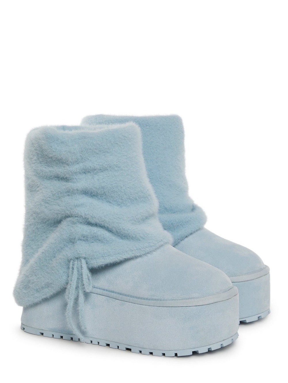 Sugar Thrillz Snuggle Lifestyle Platform Boots Blue Leg Warmers Winter 26 #052